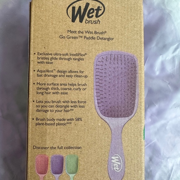 WETBrush Paddle Lavender Detangler for Curly Thick or Long NWT 11.22” x 3.25” - Picture 7 of 7